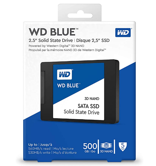 Western Digital 500GB WD Blue 3D NAND Internal PC SSD - SATA III 6 Gb/...